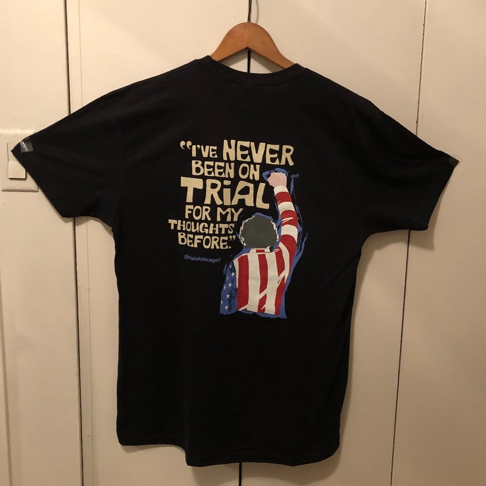 "Trial of the Chicago 7" SizeL Black T-Shirt NWOT